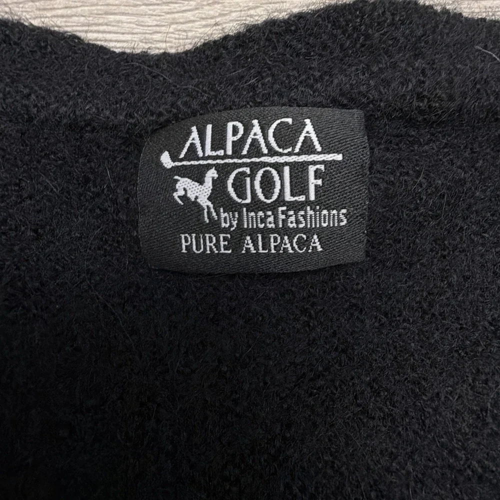 Alpaca Golf By Inca Fashion Sweater Mens XXL Black 100% Alpaca V Neck Knit Peru